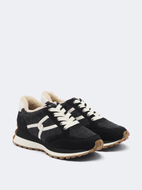 VERONICA BEARD Valentina suede-trimmed sneakers