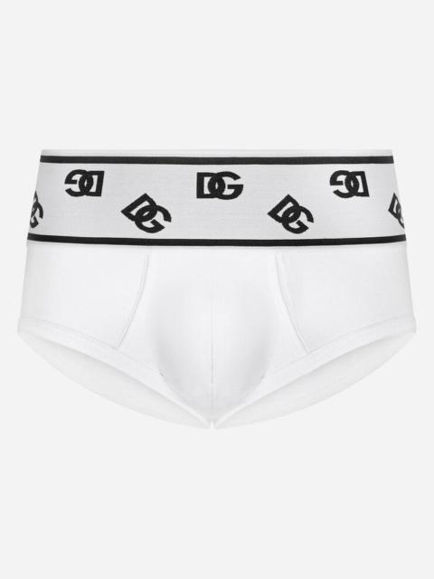 Dolce & Gabbana Fine-rib cotton Brando briefs with DG logo