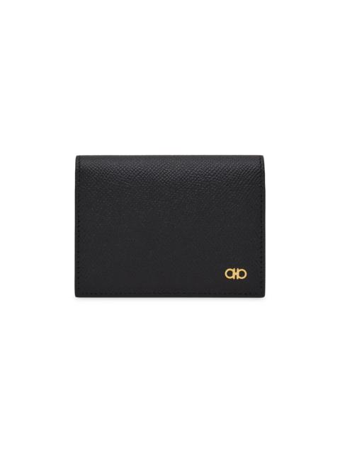 FERRAGAMO Men's Micro Gancio Bi-Fold Wallet - Nero