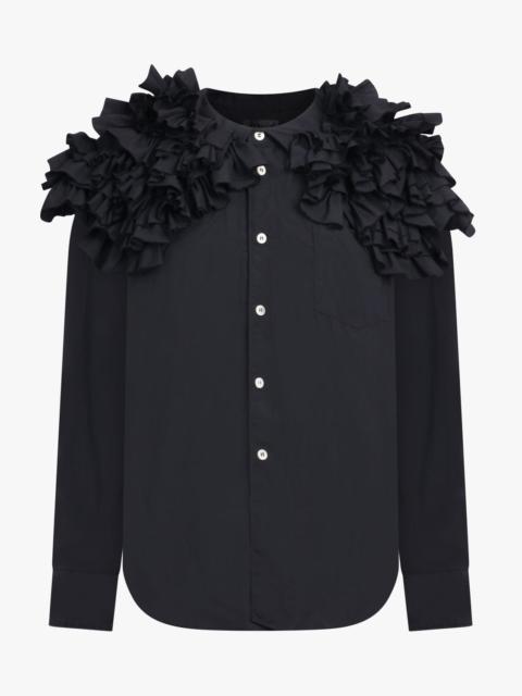 Comme Des Garçons RUFFLE WIDE COLLAR SHIRT | BLACK