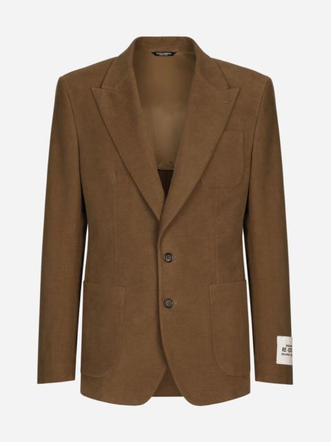 Dolce & Gabbana Single-breasted stretch fustian jacket