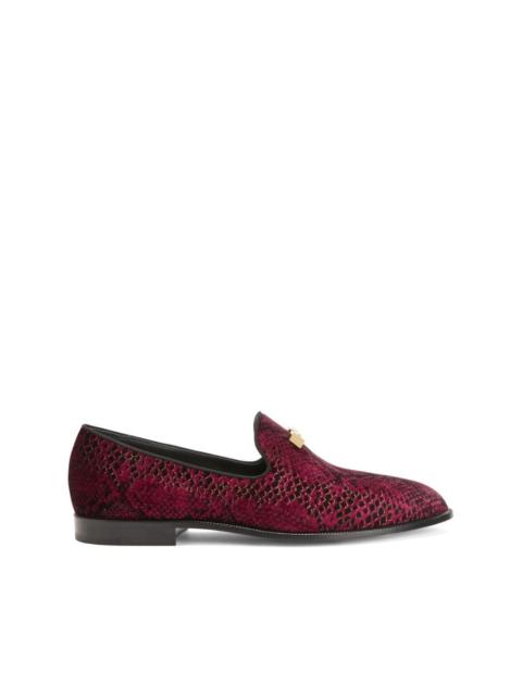 Jareth snakeskin-effect loafers