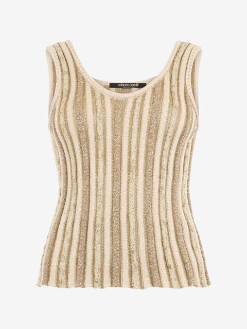 Striped Lurex Knit Top