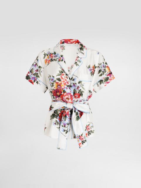 Dolce & Gabbana Flower bouquet-print twill vanity shirt