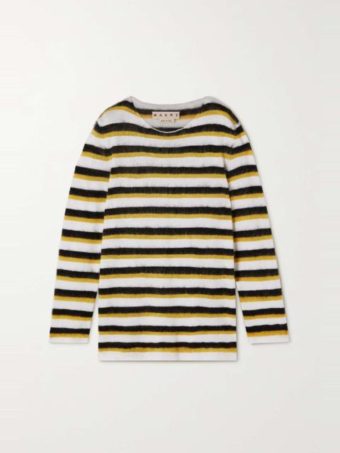 Marni Striped wool and mohair-blend sweater