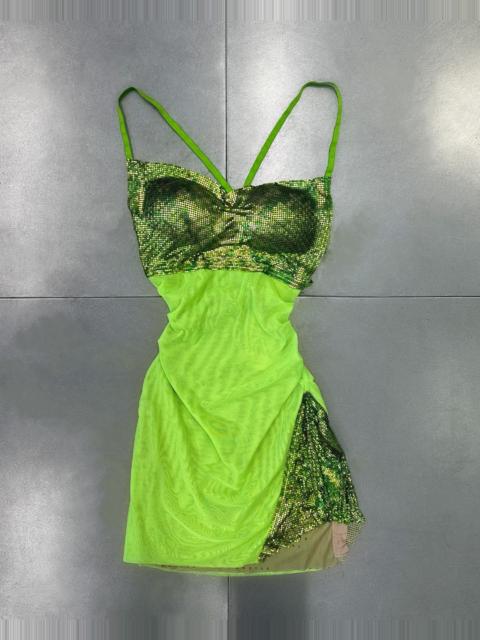 POSTER GIRL GREEN CHAINMAIL MINI DRESS
