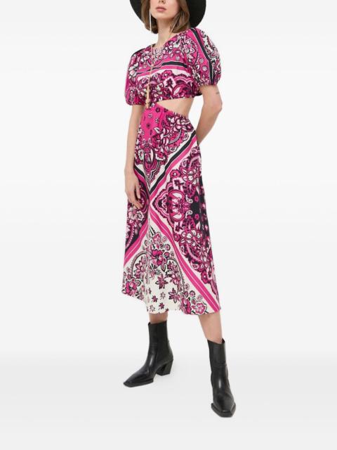 REDValentino puff-sleeve floral midi dress