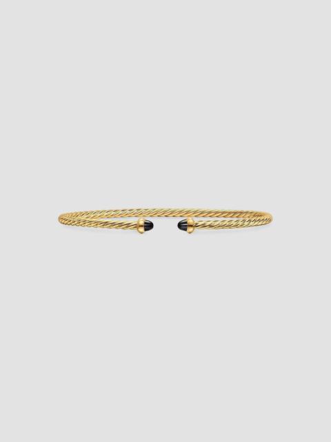 DAVID YURMAN Women's Micro Cablespira Flex Bracelet in 18K Yellow Gold - Black Onyx