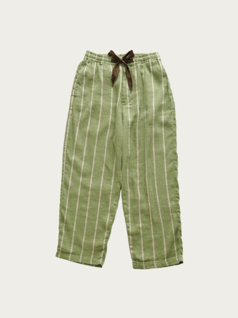 Kapital Linen PHILLIES Stripe EASY Pants - Khaki