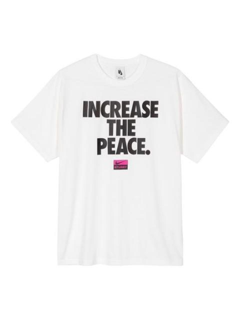 Nike x Stussy Increase the Peace T-Shirt Crossover Printing Short Sleeve White CU9252-100