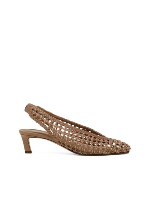 FENDI 46mm woven-effect slingback pumps