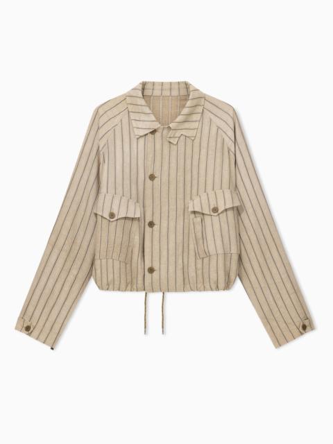 EMPORIO ARMANI COLD-DYED CANNETÉ FABRIC BLOUSON