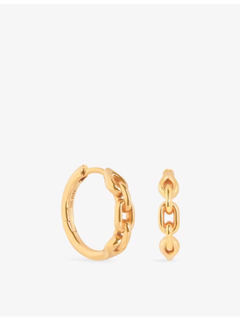 ASTRID & MIYU Link Hardware 18ct Yellow Gold-Plated Sterling-Silver Hoop Earrings