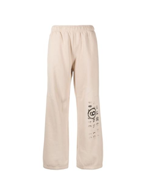 numbers-motif cotton-blend track pants