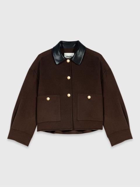 maje Short wool jacket with pleated back