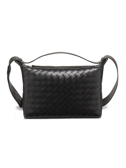 Bottega Veneta Men's Intrecciato Leather Top Handle Bag - Black Silver