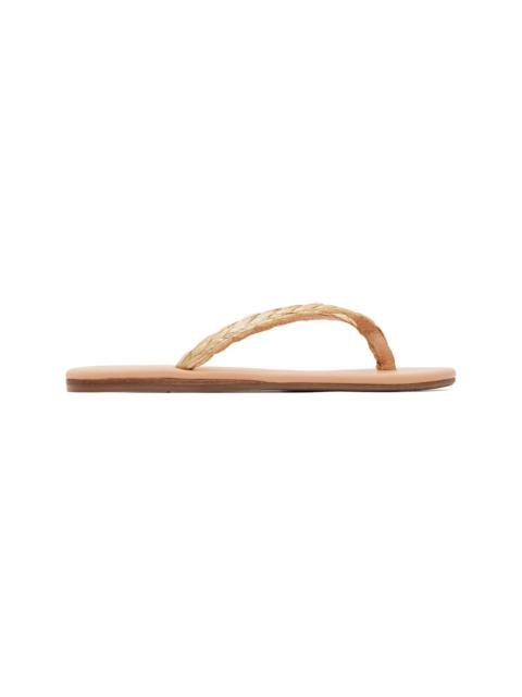 ANCIENT GREEK SANDALS Beige Saionara Raffia Flip-Flops