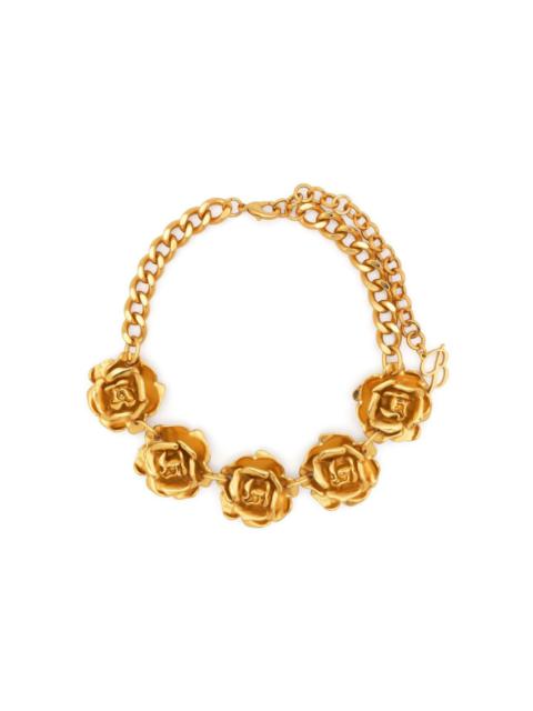 Blumarine rose-embellished choker necklace