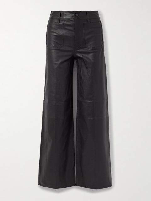 FRAME Le Slim Palazzo Modernist Pocket Wide-leg Leather Pants