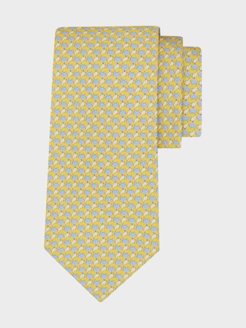 FERRAGAMO Men's Fox Micro-Print Tie