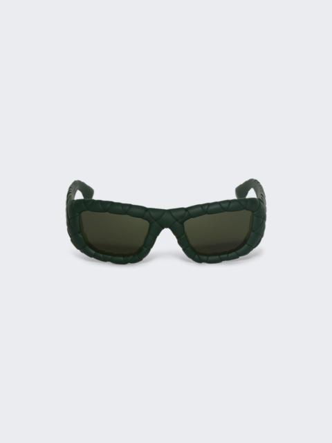 Bottega Veneta Intrecciato D-frame Sunglasses Green