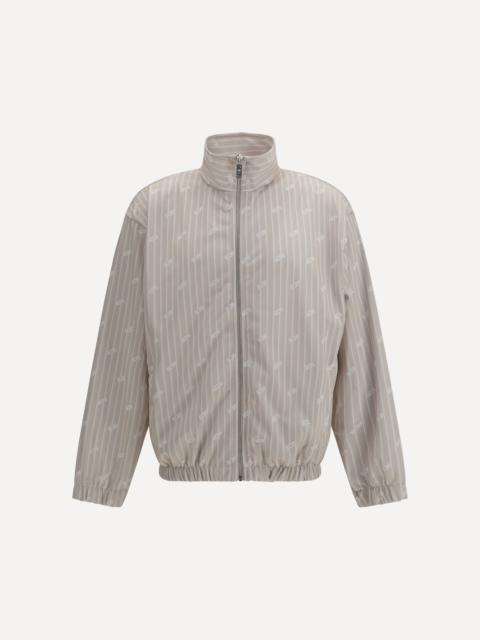 GCDS Pinstriped Track Jacket with all-over logo