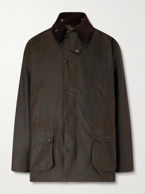 Barbour Bedale Corduroy-Trimmed Waxed Cotton Jacket