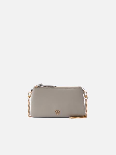 PINKO LEATHER MINI DOUBLE BAG WITH SHOULDER STRAP