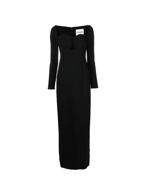 ROLAND MOURET long-sleeved maxi dress