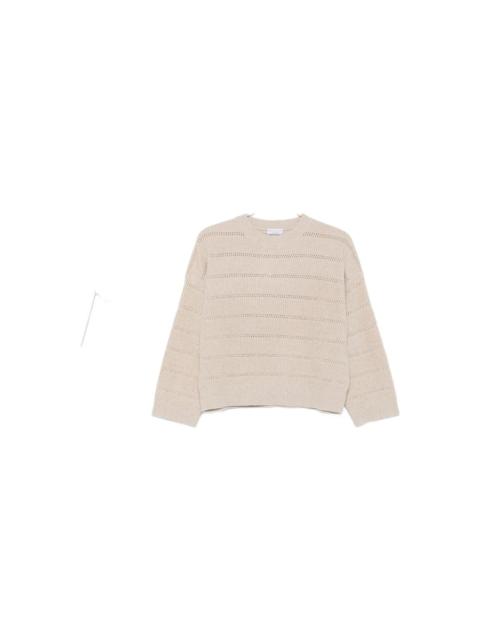 Brunello Cucinelli Striped Open-knit Sweater