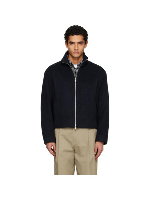 Tonywack Navy Wool Alpaca Zippered Jacket