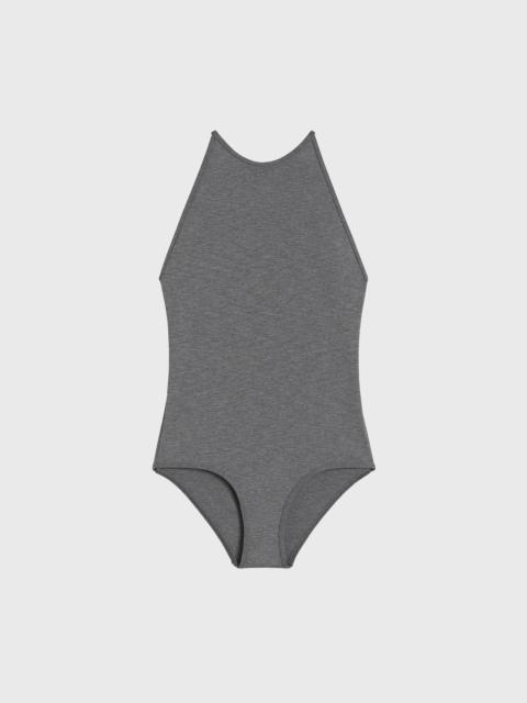 High neck swimsuit grey melange