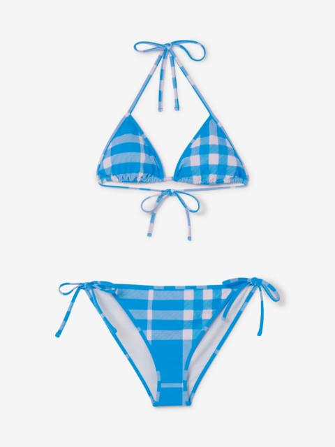 Burberry Check Stretch Nylon Triangle Bikini