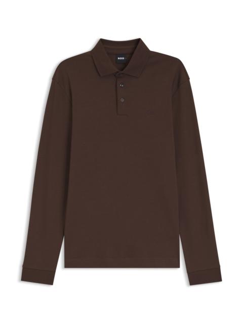 BOSS LONG-SLEEVED POLO SHIRT IN INTERLOCK COTTON WITH LOGO