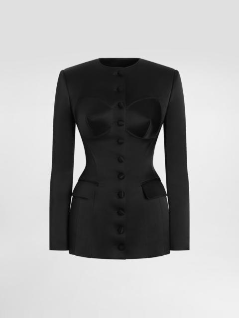 Dolce & Gabbana Single-breasted duchess jacket with conical cups