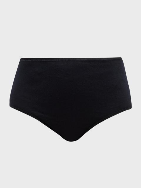 HANRO Cotton Seamless Satin-Trim Briefs