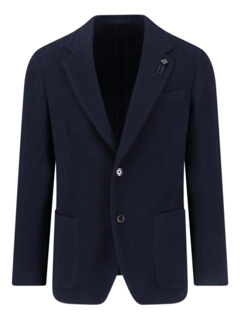 LARDINI single-breasted flower pin blazer