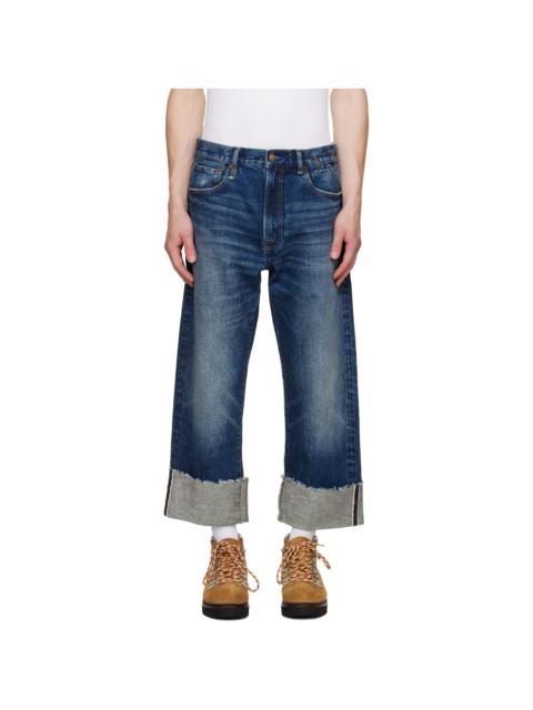 R13 Blue Cuffed X-Boyfriend Jeans
