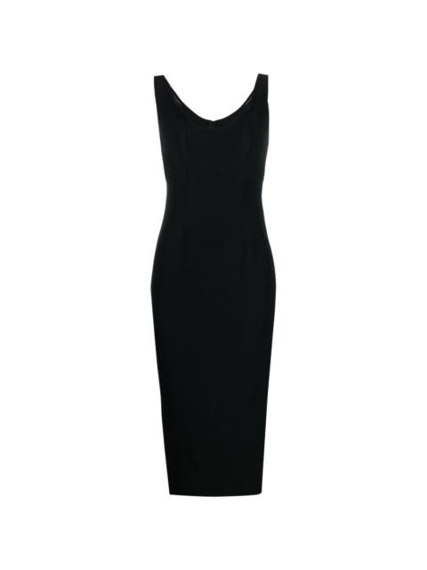 mid-length sleeveless dress