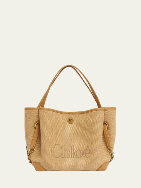 Chloé Clover Small Raffia-Effect Tote Bag