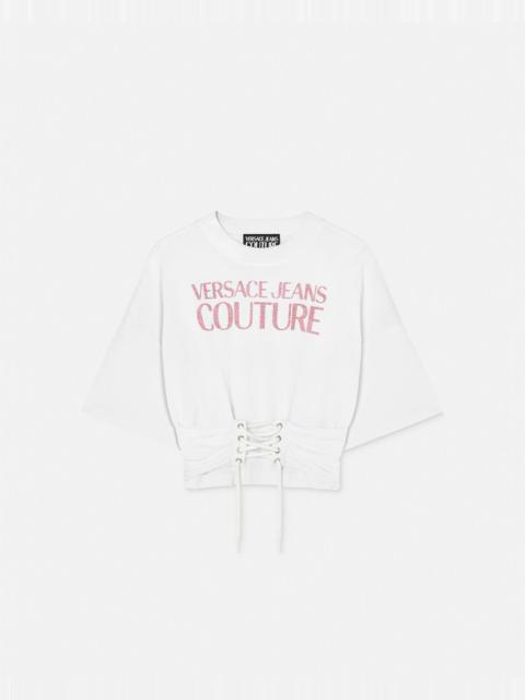 VERSACE JEANS COUTURE Logo Lace-Up T-Shirt