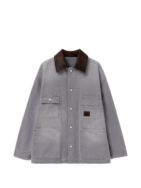 Wooyoungmi leather collar pocket jacket