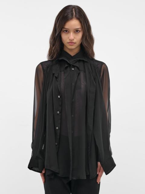 Comme Des Garçons Black Deconstructed Layered Draping Shirt