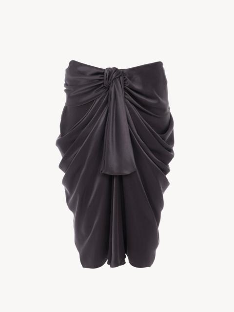 Chloé KNEE-LENGTH WRAP SKIRT IN WASHED SILK SATIN
