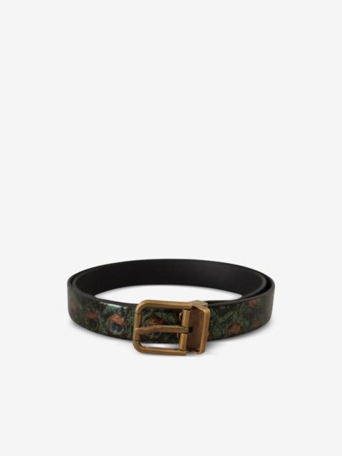 Dolce & Gabbana peacock-print leather belt