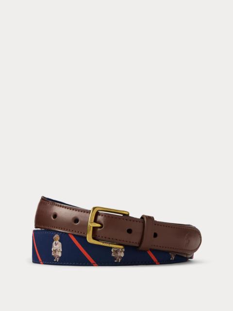 Polo Ralph Lauren Polo Bear Leather-Trim Belt