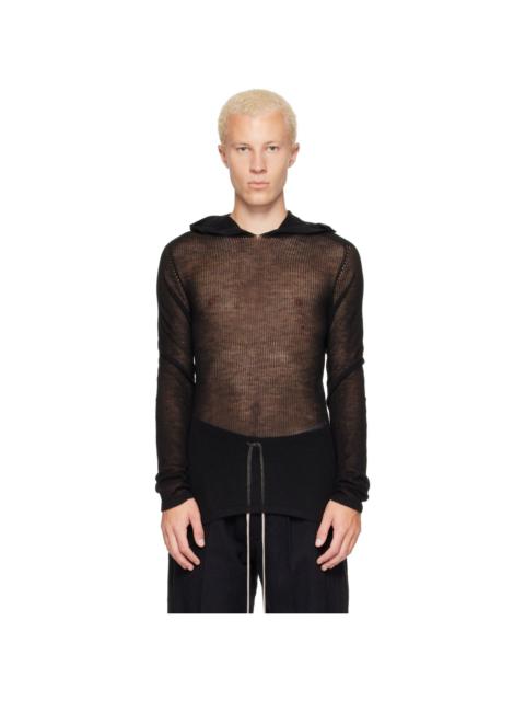 Rick Owens Black Tower Sheer Hoodie