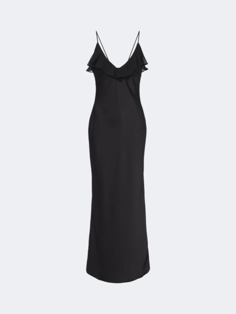 ROTATE Scarf-detail ruffled slip dress