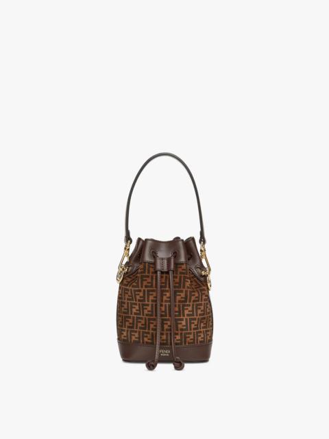 Brown leather mini-bag with FF print