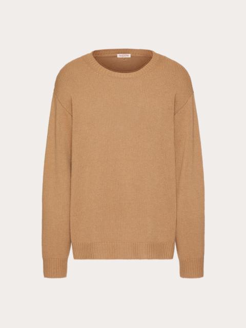 Valentino CASHMERE CREWNECK SWEATER WITH STUD